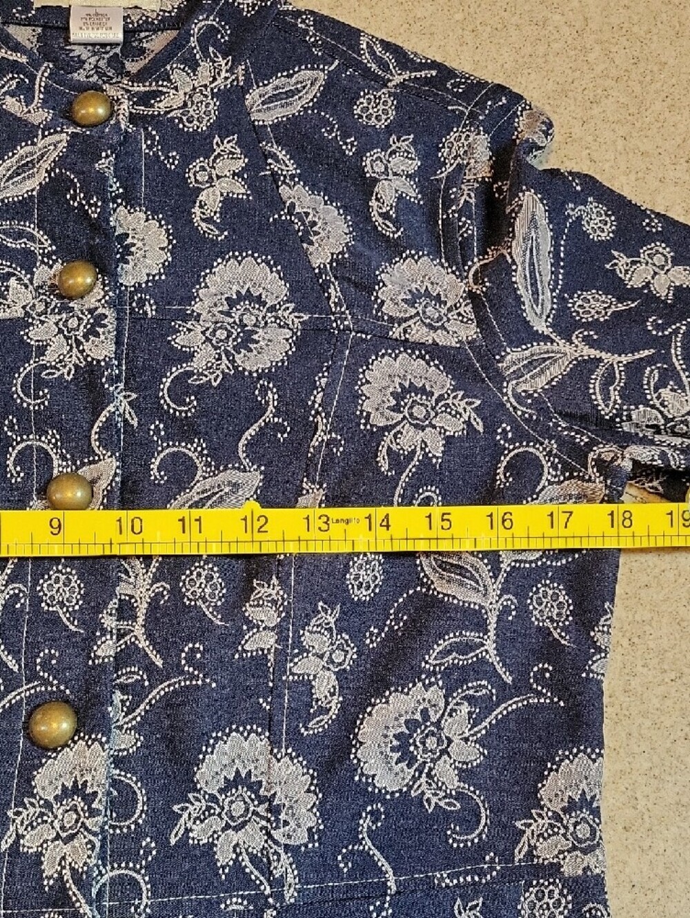 Bamboo Trader Jacquard Floral Embroidered Jacket Size Large Stretch - Picture 9 of 15
